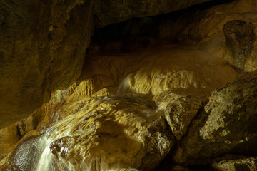inside cave stream