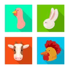 Isolated object of agriculture and breeding sign. Collection of agriculture and organic stock vector illustration.