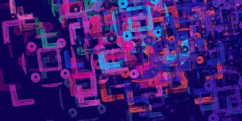 Canvas painting. Colorful background texture. 2d illustration. Texture backdrop. Creative chaos structure.