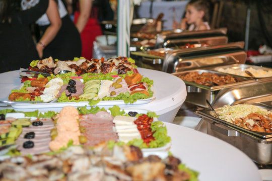 Food table in restaurant, events weddings