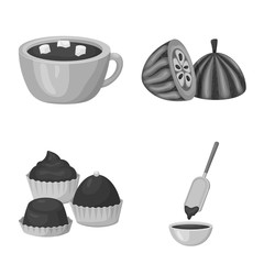 Vector illustration of dessert and sweetness sign. Collection of dessert and product vector icon for stock.