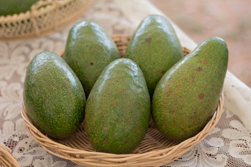 Close up Avocado on a basket