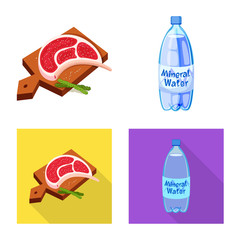 Vector illustration of cooking and sea sign. Collection of cooking and baking stock symbol for web.