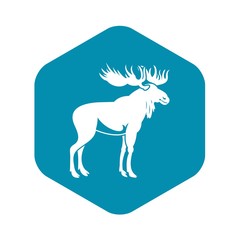 Obraz premium Moose icon. Simple illustration of moose vector icon for web
