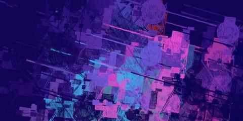 Handmade surreal abstract pattern. Modern artistic canvas. 2d illustration. Texture backdrop painting. Creative chaos structure.