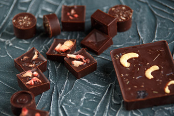 Raw Vegan Handmade Chocolate with nuts and dried