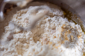 Bowl of pastries for fresh delicious pizza dough