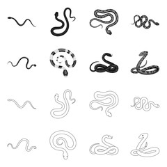 Fototapeta premium Vector illustration of mammal and danger icon. Collection of mammal and medicine stock symbol for web.
