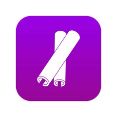 Cinnamon sticks icon digital purple for any design isolated on white vector illustration