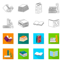 Isolated object of training and cover icon. Collection of training and bookstore vector icon for stock.