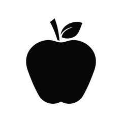Black silhouette apple fruit icon