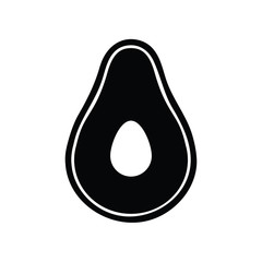 Black silhouette avocado fruit icon