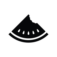 Black silhouette bitten watermelon icon