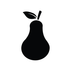 Black silhouette pear fruit icon