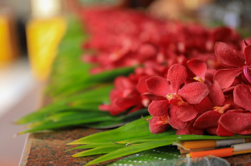 Flowers for worship in the temple