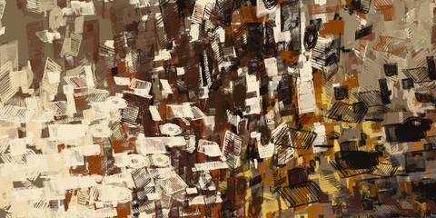 Vintage old fashion painting. 2d illustration. Texture backdrop. Creative chaos structure.