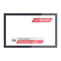 Empty tv frame transparency screen. Lcd display screen. Tv digital panel