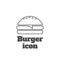 Icon burger Single. Fast food icon. Burger vector silhouette