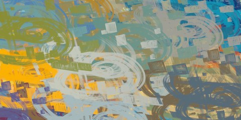 Vintage old fashion painting. 2d illustration. Texture backdrop. Creative chaos structure.