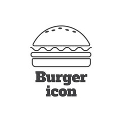 Burger icon vector. Fast food icon. Burger vector silhouette