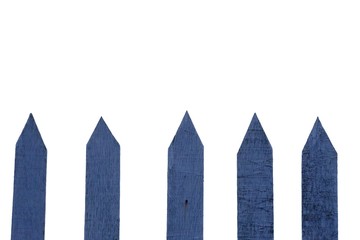 Fototapeta premium A row of wooden fence on white islated background