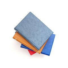 Stack of books isolated on white background