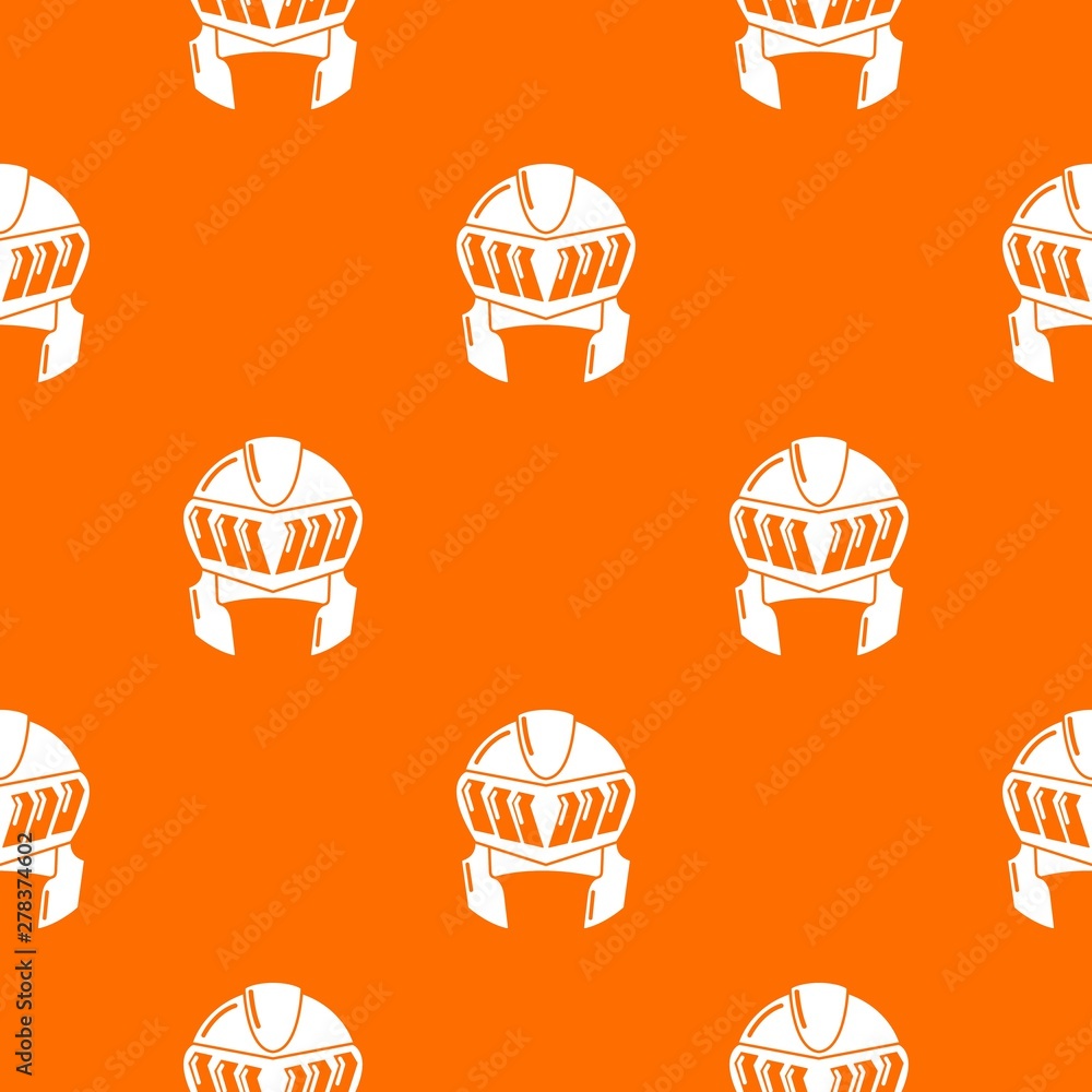 Poster knight helmet medieval pattern vector orange for any web design best