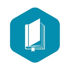 Book with bookmark icon. Simple illustration of book with bookmark vector icon for web