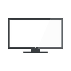 Modern blank flat screen TV set. Lcd tv display screen