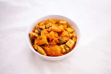 A Korean stew with fermented kimchi called Kimchi Jjigae