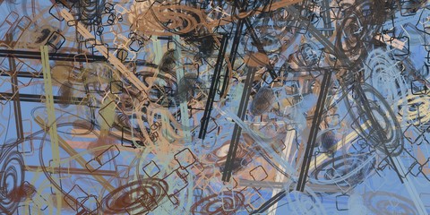 Poster oil painting element. 2d illustration. Texture backdrop. Creative chaos structure.