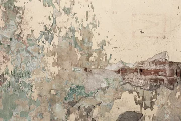 Foto auf Acrylglas Alte schmutzige strukturierte Wand Alter, schäbiger, beschädigter Putz an den Wänden von Häusern aus nächster Nähe
