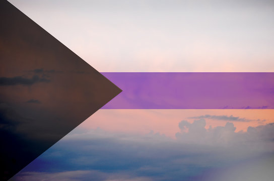 Demisexual Flag with Sky and Clouds Background