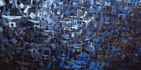 Vintage old fashion painting. 2d illustration. Texture backdrop. Creative chaos structure.