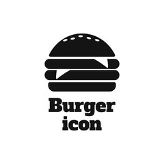 New Burger vector icon. Fast food icon. Burger vector silhouette