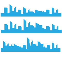 Outline urban vector cityscape. Skyline city silhouettes. City landscape template. Thin line City landscape