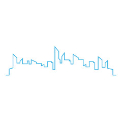 Line sketch cityscape design. City landscape template. Thin line City landscape