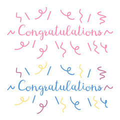 Congratulations banner confetti. Business congratulations text background