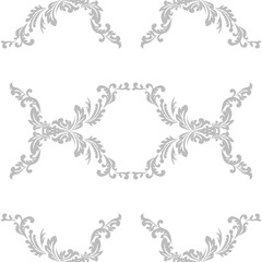 floral seamless pattern abstract leaves, swirls