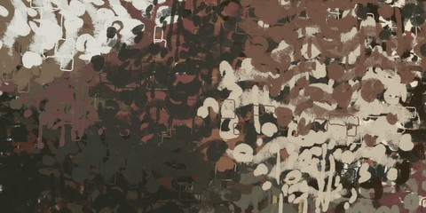 Fototapeta premium Handmade surreal abstract pattern. Modern artistic canvas. 2d illustration. Texture backdrop painting. Creative chaos structure.