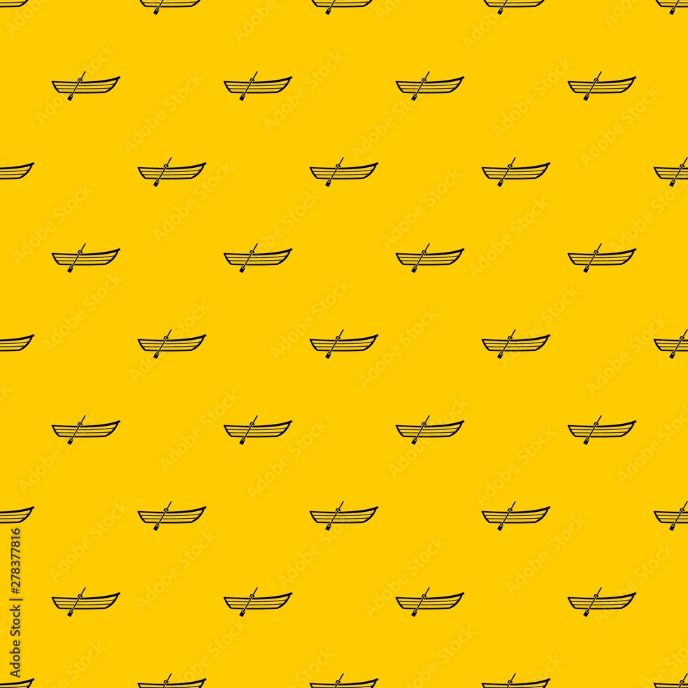 Aufkleber boat with paddle pattern seamless vector repeat geometric yellow for any design