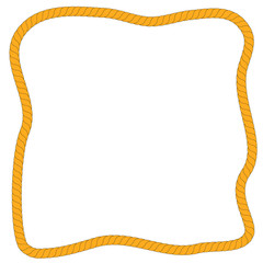 Simple Vector, Abstract Asymetric Square Shape Frame from Brown Rope, at White Background