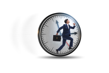 Businessman employee in time management concept