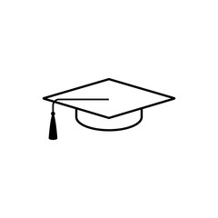 Graduation Cap Icon Vector Illustration - Vector