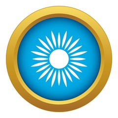 Sun icon blue vector isolated on white background for any design