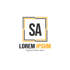 Fototapeta premium Initial SA logo template with modern frame. Minimalist SA letter logo vector illustration