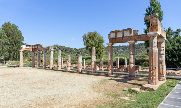 The Temple of Artemis at Brauron in Attica, Greece.