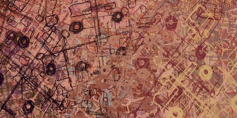 Fototapeta premium Crazy sketch random pattern. Creative chaos and variety. Modern art drawing painting. 2d illustration. Digital texture wallpaper. Artistic sketch draw backdrop material. 