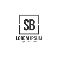 Initial SB logo template with modern frame. Minimalist SB letter logo vector illustration