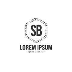 Initial SB logo template with modern frame. Minimalist SB letter logo vector illustration